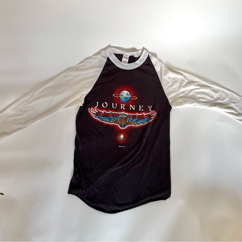 Anvil Black and White Raglan Tee